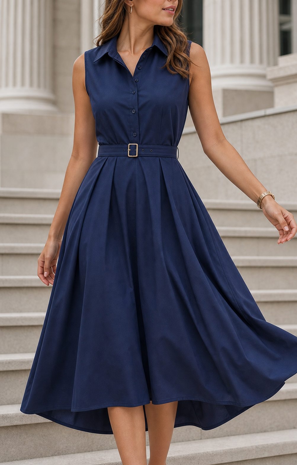 Vestido Aurelia Azul Noche — vista 3 de la prenda